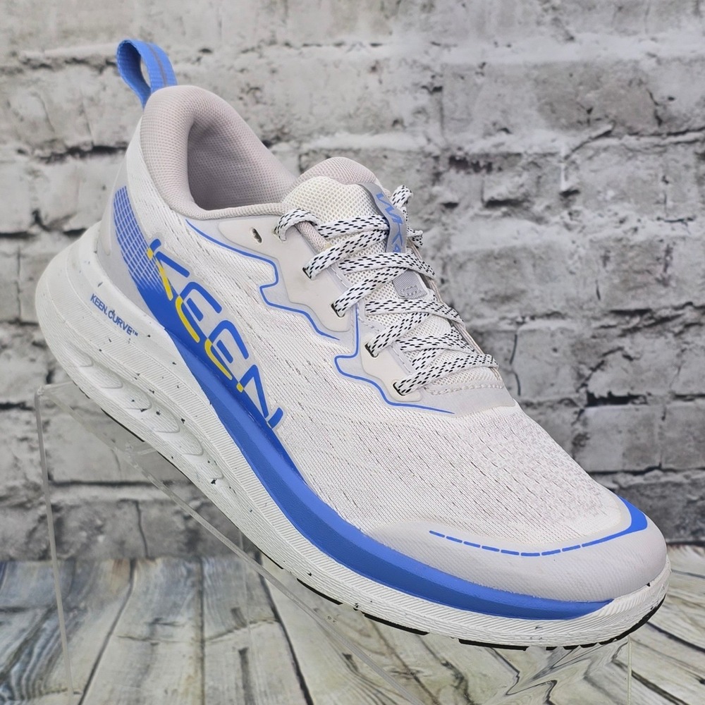 KEEN WK400 Walking Shoes Womens 7 White Blue KEEN.CURVE Athletic Sneakers Sporty